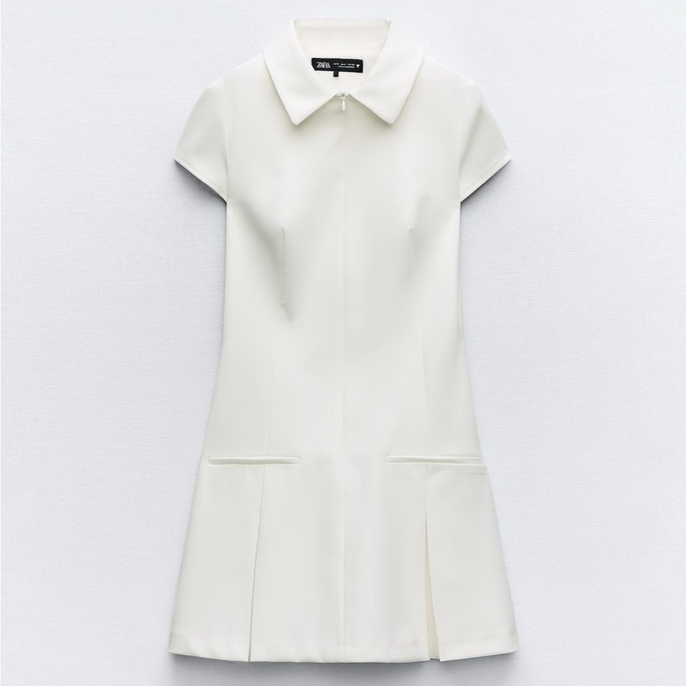Zara White Collared Dress